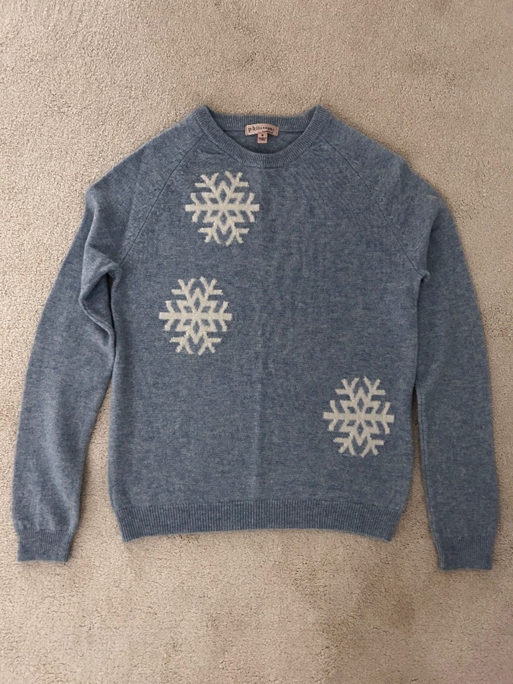 Philosophy Small 100% cashmere sweater with snowflakes